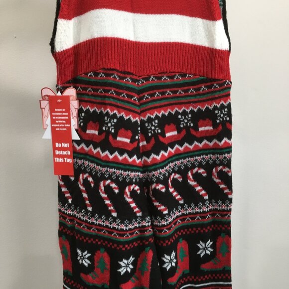 NWT EYESHADOW XMas HAPPY Y'ALLDAYS Sequin Country Cowboy Christmas Knit Overalls - Picture 14 of 15